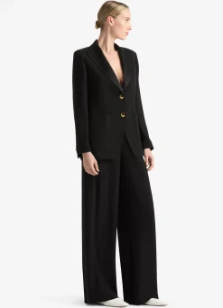 New St. John Satin Back Crepe Jacket Black