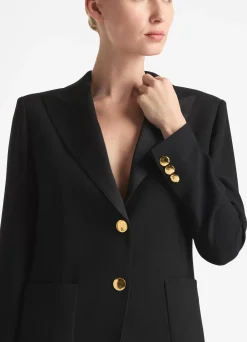 New St. John Satin Back Crepe Jacket Black