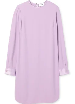 Outlet St. John Satin Back Crepe Short Dress Amethyst