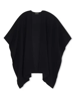 St. John Satin Back Crepe Wrap Black