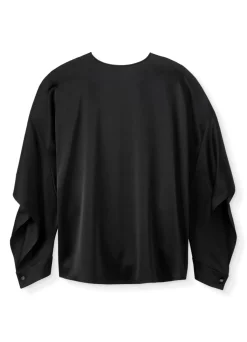 Discount St. John Satin Open Back Top Midnight