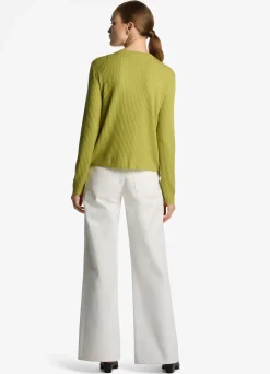 Best St. John Sequin and Rib Knit Cardigan Chartreuse