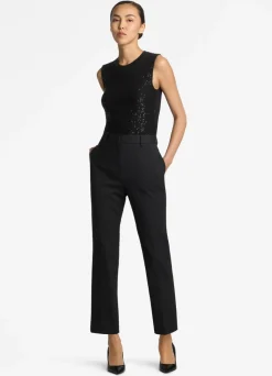 New St. John Sequin Knit Shell Black