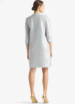 New St. John Sequin Knit Topper Cornflower/Gold