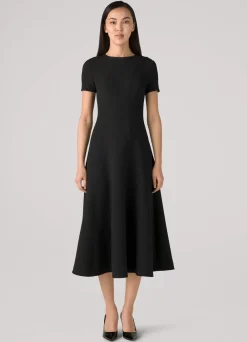 Online St. John Short Sleeve Dress Black
