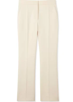 Online St. John Signature Stretch Crepe Suiting Pant Ecru