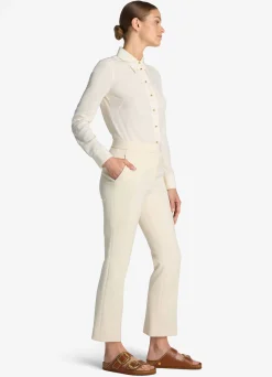 Online St. John Signature Stretch Crepe Suiting Pant Ecru