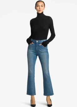 Sale St. John Silk and Wool Turtleneck Sweater Black