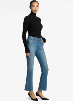 Sale St. John Silk and Wool Turtleneck Sweater Black