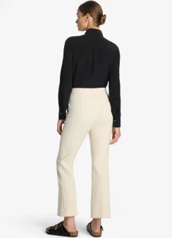 St. John Silk Crepe De Chine Button Front Blouse Black