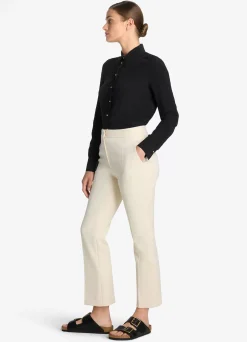 St. John Silk Crepe De Chine Button Front Blouse Black