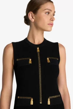 Hot St. John SJ Signature Trompe L Oeil Long Dress Black