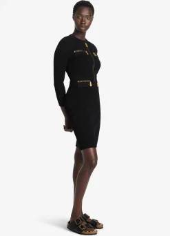 Best St. John SJ Signature Trompe L Oeil Dress Black