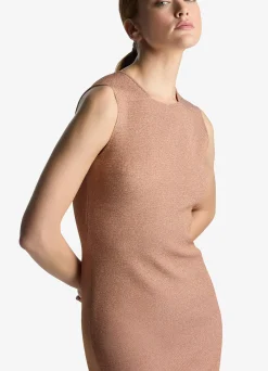 Best St. John Sleeveless Lurex Knit Dress Blossom/Lurex Multi