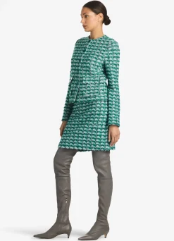 Hot St. John Soft Slub Wool Tweed Jacket Teal Multi