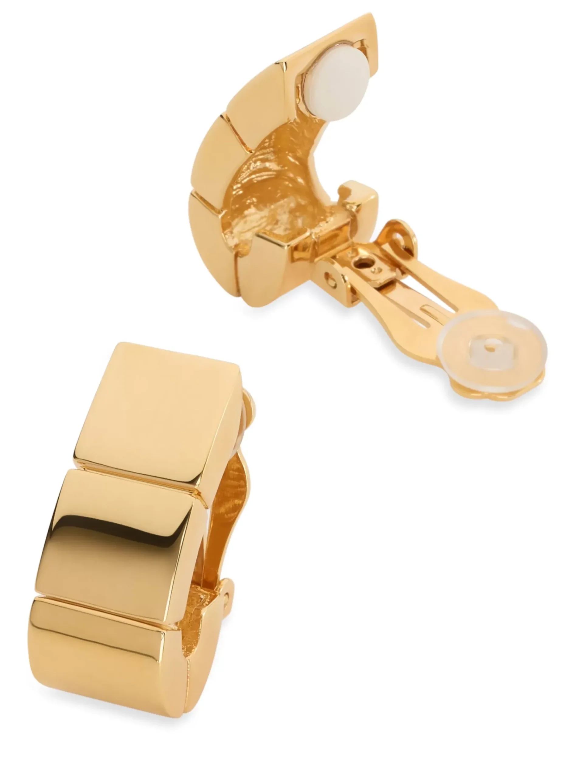 Hot St. John Solid Geo Clip-On Earrings Gold