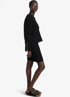 Best St. John Sparkly Stretch Knit Skirt Black Multi