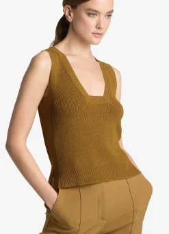 Online St. John Square Neck Rib Knit Shell Hazel