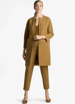 New St. John Stretch Crepe Long Jacket Hazel