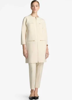 Discount St. John Stretch Crepe Suiting Pant Ecru