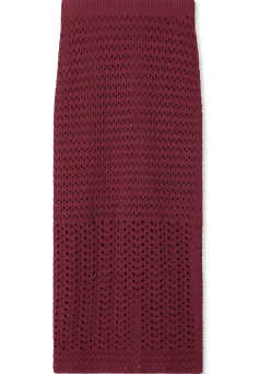 Clearance St. John Stretch Crochet Stitch Skirt Cranberry