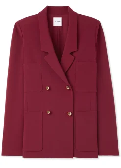 Sale St. John Stretch Italian Knit Cady Jacket Raspberry