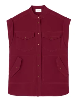 Online St. John Stretch Italian Knit Cady Top Raspberry