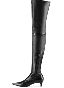 Discount St. John Stretch Leather Over-the-Knee Boot Black
