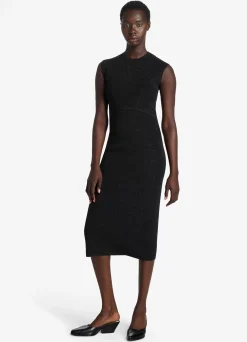 Hot St. John Stretch Lurex Piqué Dress Black