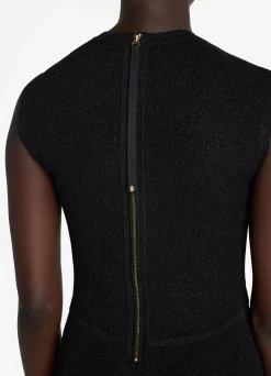 Hot St. John Stretch Lurex Piqué Dress Black