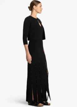 Hot St. John Stretch Viscose Knit Bolero Jacket Black