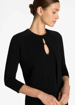 Hot St. John Stretch Viscose Knit Bolero Jacket Black