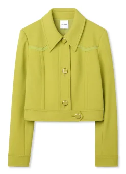 Hot St. John Tailored Wool Blend Jacket Chartreuse