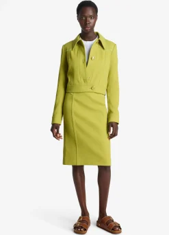 Hot St. John Tailored Wool Blend Jacket Chartreuse