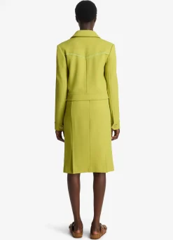Hot St. John Tailored Wool Blend Jacket Chartreuse