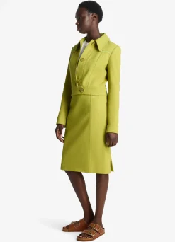 Hot St. John Tailored Wool Blend Jacket Chartreuse