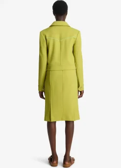 Best St. John Tailored Wool Blend Skirt Chartreuse