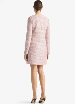 Online St. John Textured Plaid Sequin Knit Topper Pink/Rose Multi