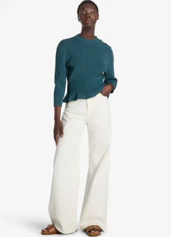 Online St. John Textured Stitch Knit Sweater Prussian Blue