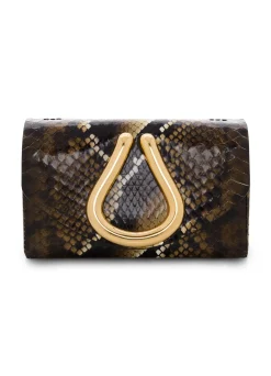 Clearance St. John Water Snake Mini Loop Handbag Brown Multi