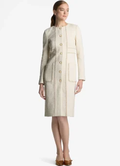 Online St. John Woven Patch Pocket Jacket Ecru